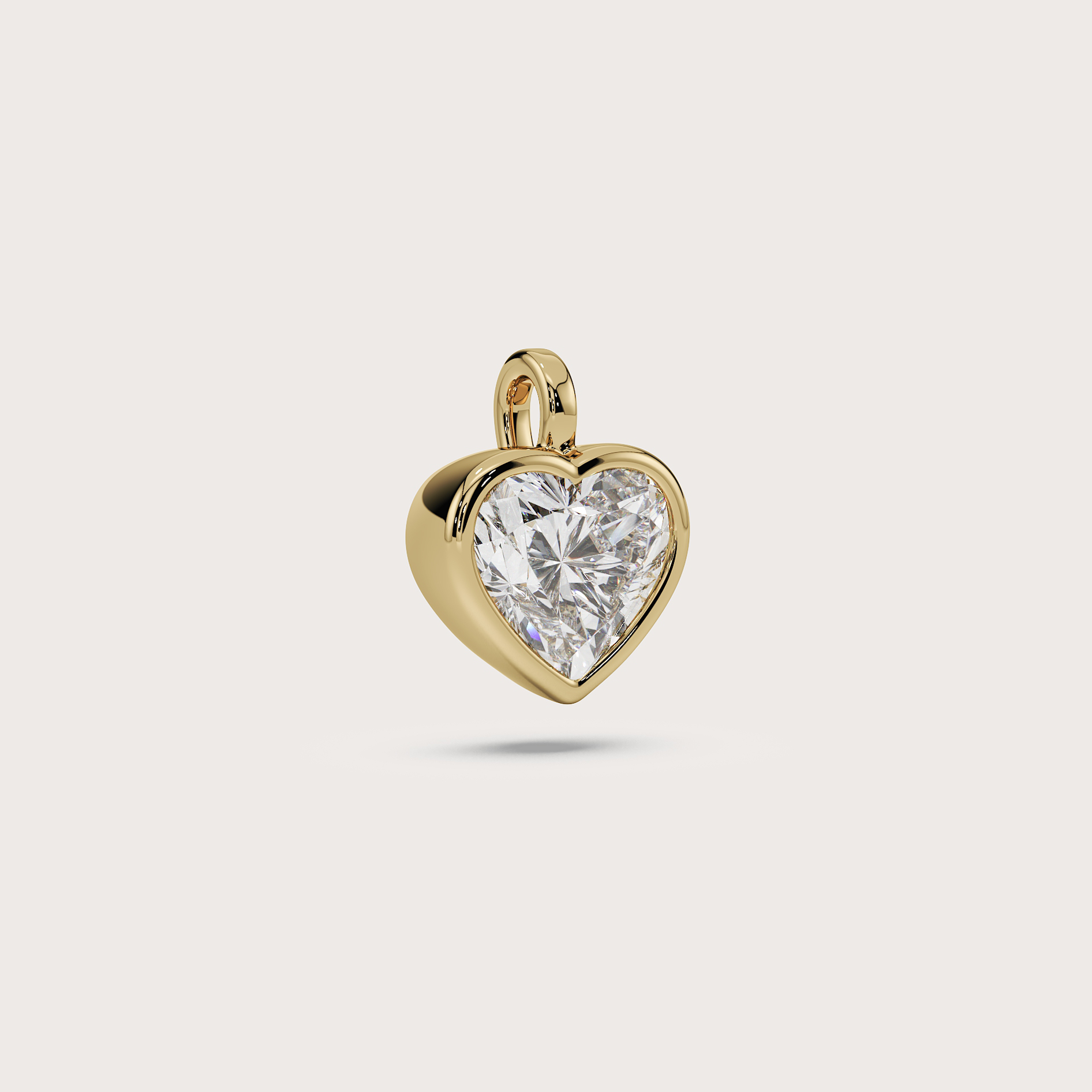 Bezel Heart Charm